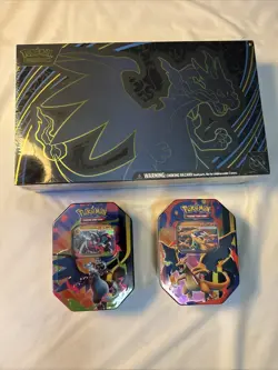 Pokemon Charizard Bundle- Mega ex UPC, + 2 Tins - Image 1