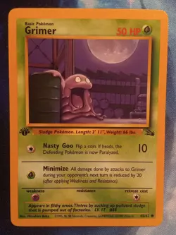 Pokemon WOTC Grimer 48/62 Fossil Set 1st Edition Common NM - Image 1