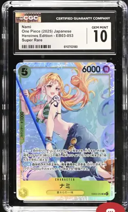 2025 ONE PIECE JPN HEROINES EDITION SR EB03 053 NAMI CGC 10 GEM MINT - Image 1