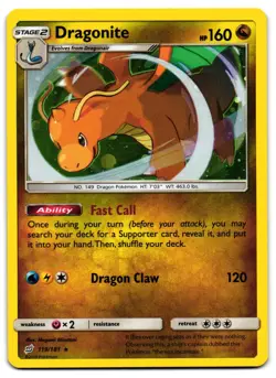 Dragonite 119/181 - Team Up Rare Pokemon TCG Holo - M/LP Card - Image 1
