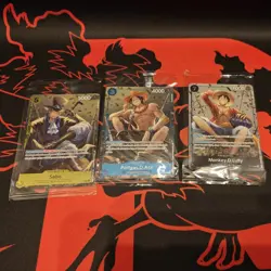 3x One Piece Card Game TS-02 Promos Set - P-073 Sabo, P-074 Portgas, P-075 Luffy - Image 1