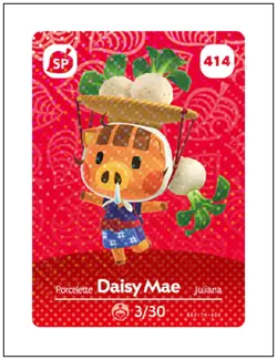 414 Daisy Mae, Animal Crossing Amiibo Card - Series 5, Authentic, NM - Image 1