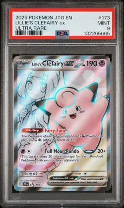 Pokemon TCG Lillie's Clefairy ex 173 Illustration Rare Holo Card PSA 9 MINT - Image 2