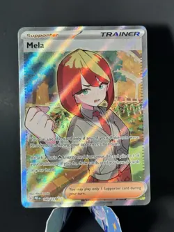 Pokemon TCG Trainer Mela Ultra Rare Holo Card 140/131 Prismatic Evolutions - Image 1