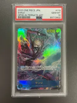 One Piece Japanese Sanji OP06-119 SEC (ALT ART) Wings of The Captain - PSA 10 - Image 1