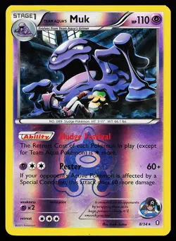 Team Aqua's Muk 8/34 Rare Reverse Holo Double Crisis Pokemon Card - Image 1