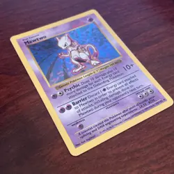Mewtwo 10/102 Holo Rare Base Set (Shadowless) Pokemon Card - Image 2
