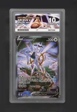 Pokemon TCG Arceus v Card 166/172 Brilliant Stars Ace 10 - Perfect Subgrades - Image 3