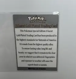 1999 Pokemon Charizard Nintendo 23K Gold Plated Card #06 COA ONLY/NO CARD - Image 1