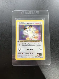Giovanni's Meowth 74/132 Gym Challenge 1st Edition Vintage Pokemon Card NM - Image 1
