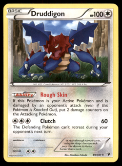 Druddigon 89/101 Noble Victories Regular Non Holo Pokemon Card Light Played LP - Image 1