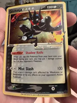 Pokemon TCG Greninja Gold Star Celebrations Black Star Promo SWSH144 - Image 1