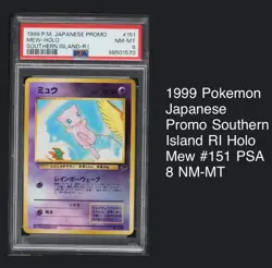 1999 POKEMON JPN PROMO SOUTHERN ISLANDS SOUTHERN ISLAND-R.I. #151 MEW-HOLO PSA 8 - Image 2