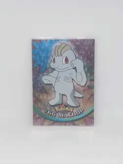 1999 Topps Pokemon TV Black Logo Flames Foil Machop #66 - Image 1