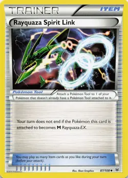 POKEMON Rayquaza Spirit Link #87/108 Normal XY - Roaring Skies NM - Image 1