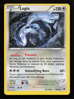 Lugia 78/124 Rare Non Holo 2016 XY Fates Collide Pokemon TCG - Image 1