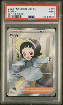 2023 POKEMON OBF EN-OBSIDIAN FLAMES ULTRA RARE #220 POPPY PSA 9 - Image 1