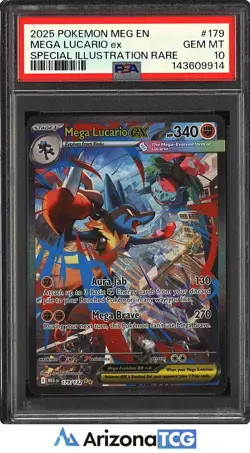 Pokemon 2025 Mega Lucario ex 179/132 SIR Mega Evolution GEM MINT PSA 10 - Image 1