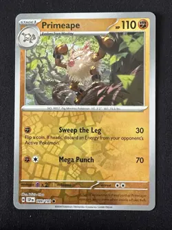 POKEMON TCG PRIMEAPE 099/191 SURGING SPARKS REVERSE HOLO RARE ENGLISH - Image 1