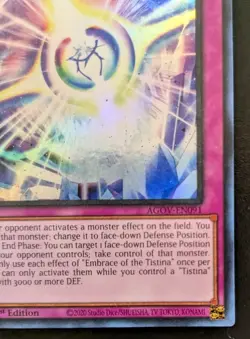 Embrace Of The Tistina AGOV-EN091 1st Ed. Super Rare Age Of Overlord Yu-Gi-Oh! - Image 5