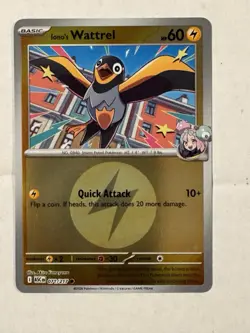 Iono's Wattrel (Lightning Energy Foil) 058/193 M2a MEGA Dream ex Pokemon Card NM - Image 1