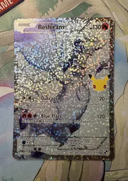 Pokemon TCG Reshiram Full Art Holo Card 113/114 Celebrations Classic Collection - Image 2