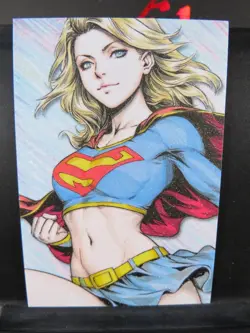 Supergirl DC Rare Glitter Art Card Collectible Comic Character CCG NM - Image 1
