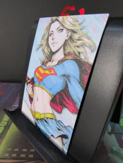 Supergirl DC Rare Glitter Art Card Collectible Comic Character CCG NM - Image 2