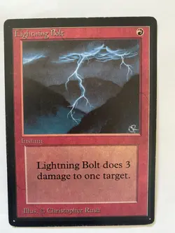 Mtg Magic the Gathering Beta Lightning Bolt NM Never Played - Image 2