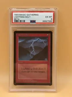 Lightning Bolt PSA 6 – 1993 MTG Beta – Vintage Old School Red Icon - Image 1