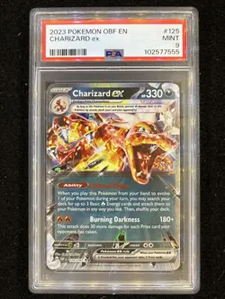 Charizard EX 2023 Pokemon TCG Obsidian Flames Double RARE 125/197 PSA 9 MINT - Image 1