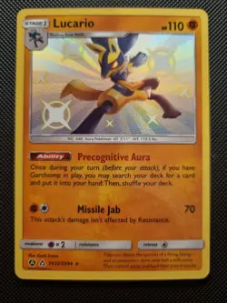 Pokemon TCG Lucario Hidden Fates SV22/SV94 Holo Shiny Holo Rare - Image 1