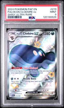 2024 POKEMON PAF EN-PALDEAN FATES SHINY ULTRA RARE PALDEAN CLODSIRE EX PSA 9 - Image 1