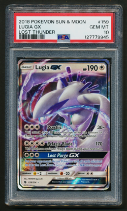 Lugia GX 159/214 Ultra Rare Holo Pokemon 2018 SM Lost Thunder PSA 10 GEM MINT - Image 1