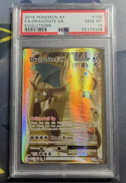 2016 Pokemon XY Evolutions # 106 Full Art Dragonite EX PSA 10 GEM MINT NEW CERT! - Image 1