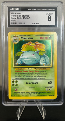 1999 POKEMON BASE SET 15/102 VENUSAUR CGC 8 - Image 1