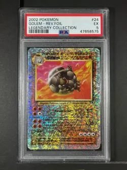 Golem Reverse Foil #24 2002 Pokemon Legendary Collection PSA 5 250001 - Image 1