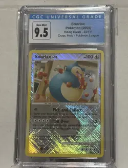 CGC 9.5 Snorlax 2009 Rising Rivals 33/111 Reverse Holo Pokemon Card - Image 1