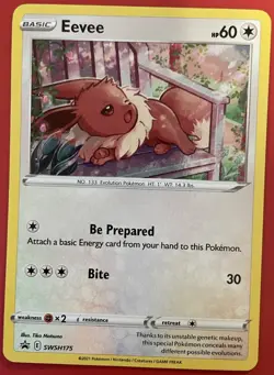 Pokemon Eevee SWSH175 - Fusion Strike Black Star Promo Holo - Image 1