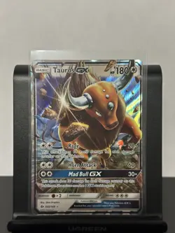 Pokemon Sun & Moon Base Set Tauros GX 100/149 Ultra Rare Holo NM - Image 1