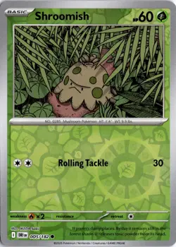 Shroomish 005/182 Reverse Holo SV10: Destined Rivals Pokemon Card TCG - Image 1