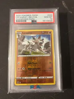 2020 Pokemon LYCANROC HOLO 030 SWSH Champion’s Path PSA 10 Gem Mint FREE SHIPPIN - Image 1