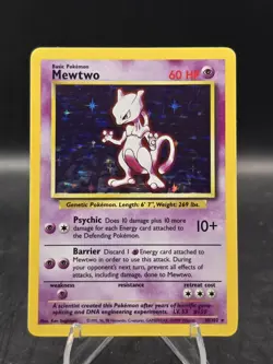 Pokemon TCG Mewtwo 10/102 Base Set Holo Rare NM - Image 1