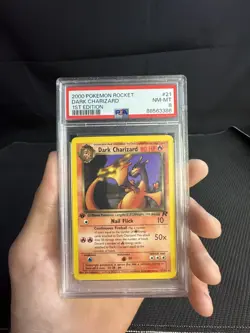 Pokemon Dark Charizard TCG 21/82 Non-Holo Rare 1st Edition PSA 8 - Image 1