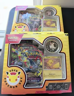 Pokemon TCG Phantasmal Flames Box Pikachu Promo Coin Boosters 2026 x2 - Image 2