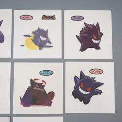 Pokemon Card Bread Deco Chara Seal Sticker Gengar 8 set Japanese q557 - Image 3
