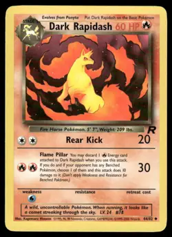 Pokemon Cards Dark Rapidash 44/82 UNLIMITED Team Rocket Uncommon LP - Image 1