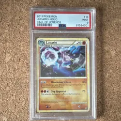 Pokemon Lucario Call of Legends #14/95 Holo Rare 2011 PSA 9 Pokemon TCG Card - Image 1