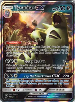 Tyranitar GX – 121/214 – Lost Thunder – Holo Ultra Rare – Pokemon TCG MP - Image 1