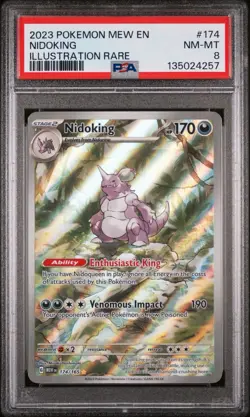 2023 POKEMON MEW EN-151 ILLUSTRATION RARE #174 NIDOKING PSA 8 - Image 1